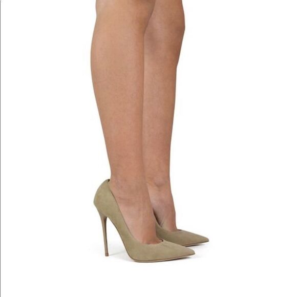 Jimmy Choo Anouk Suede Nude 120mm 38.5 - Picture 2 of 12